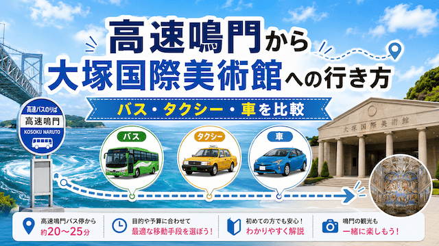 高速鳴門から大塚国際美術館への行き方|バス・タクシー・徒歩の時間と料金
