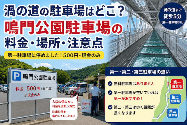 渦の道の駐車場はどこ？鳴門公園駐車場の料金・場所・注意点