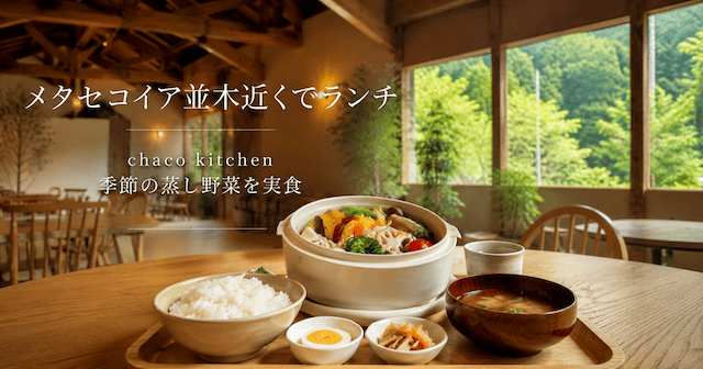 メタセコイア並木近くでランチ|chaco kitchenの季節の蒸し野菜を実食